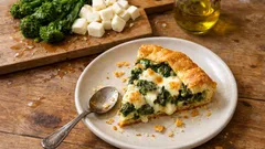 Torta rustica con broccoletti e mozzarella: croccante fuori, filante dentro