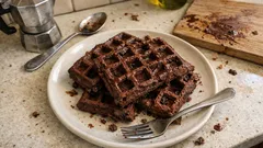Waffle al cacao senza burro: morbidi dentro e croccanti fuori, pronti in pochi minuti