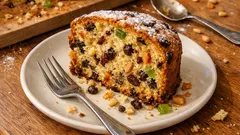 Torta ricca di Laudice: morbida, piena di uvetta e canditi, perfetta da credenza