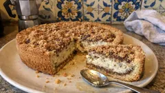 Crostata ricotta, amaretti e caffè: frolla all’olio e ripieno cremoso