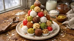 Albero tartufino: tartufini ricotta e cocco senza cottura, pronti per Natale