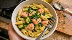 Pasta salmone e zucchine: cremosa senza panna, pronta in pochi passaggi
